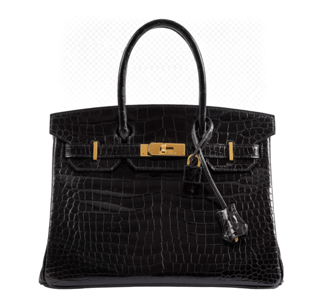 Hermès Birkin 30 Black Shiny Porosus Crocodile Gold Hardware
