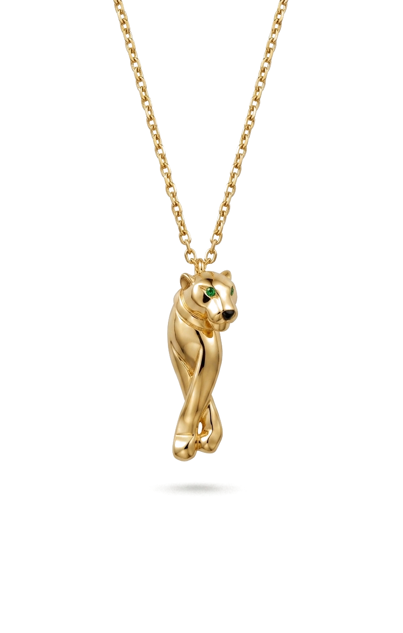 Cartier Panthère 18K Gold Emerald Necklace