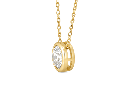 Bubble Bezel Diamond Pendant Necklace