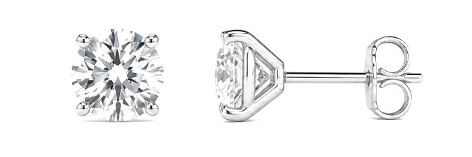 14K White Gold Diamond Stud Earrings