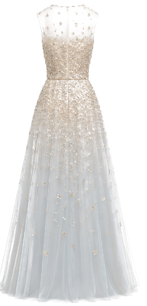 Ivory Pearl Couture Evening Gown